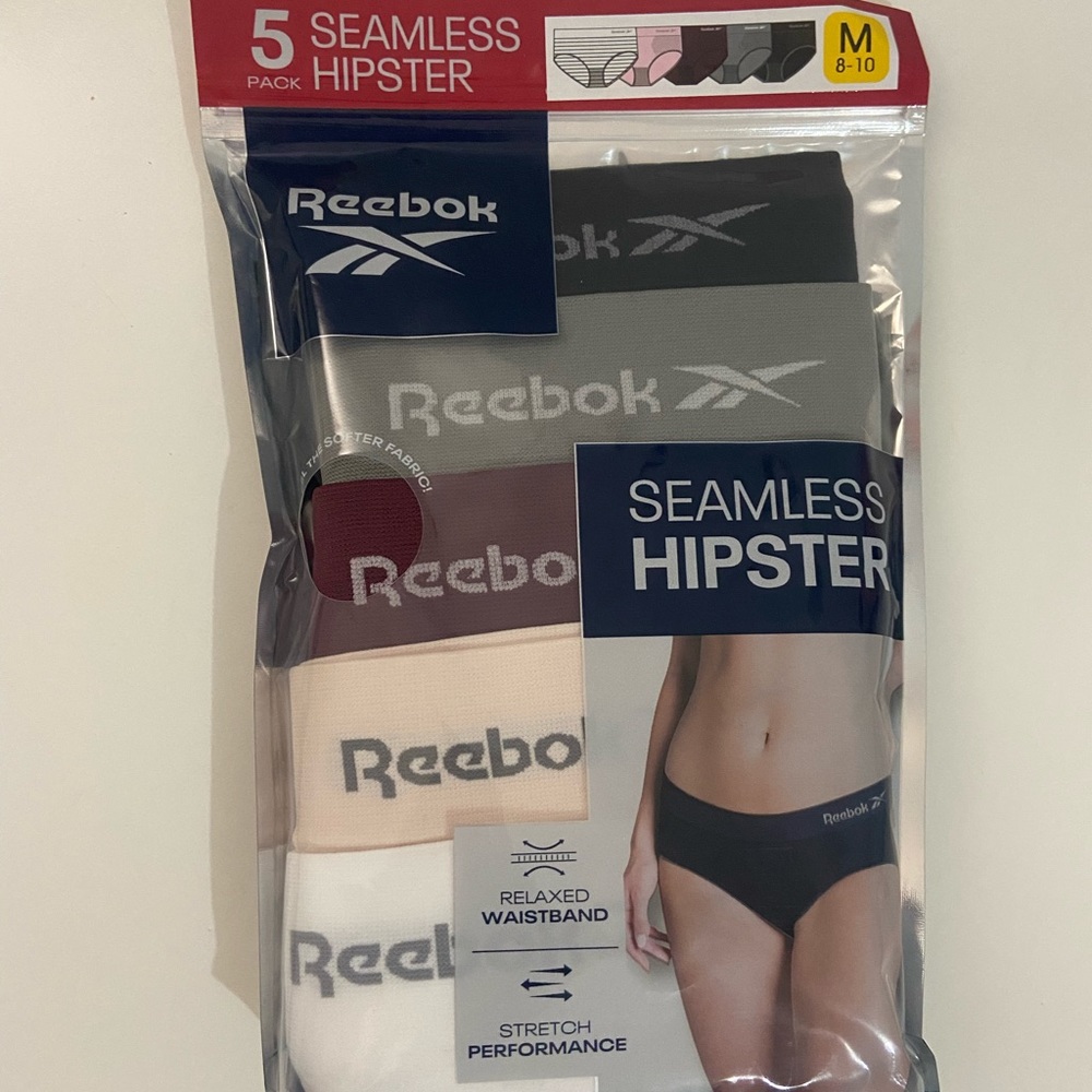 Reebok 5 Seamless Hipster Panties Underwear M